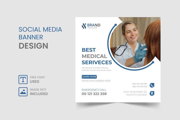 Vector medical social media instagram post  web banner design