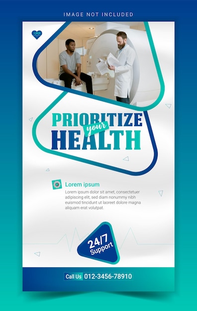Medical social media Instagram story template design