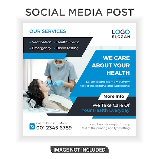 Modello di banner medico post media sociali
