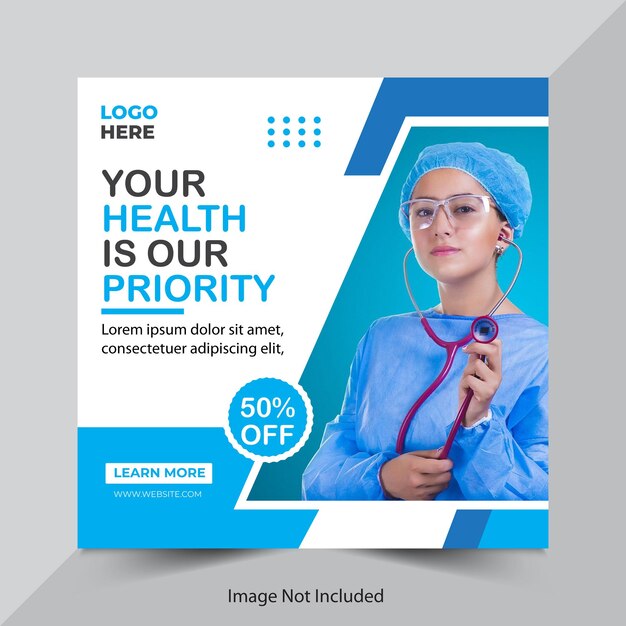 Medical social media post banner template