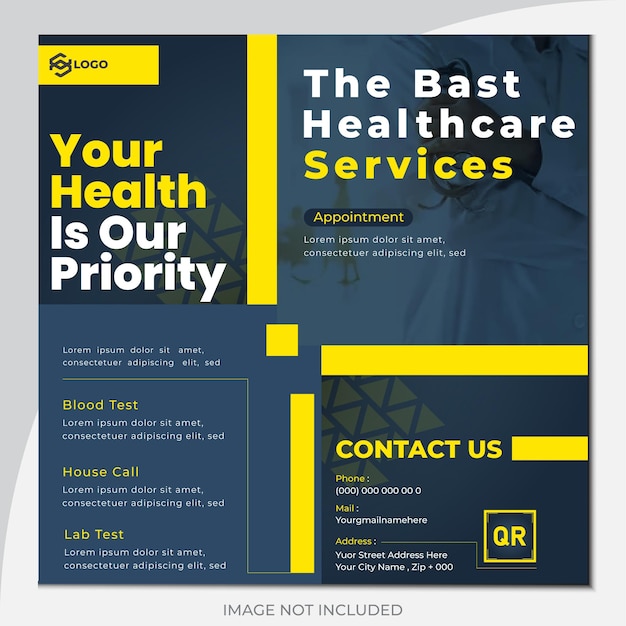 Vector medical social media post design template