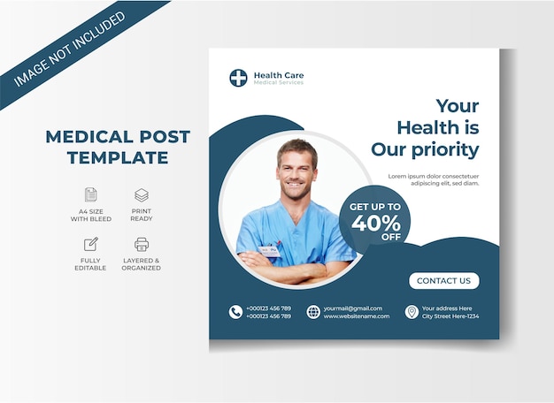 Medical social media post design template