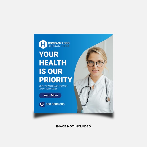 Vector medical social media post. instagram post template