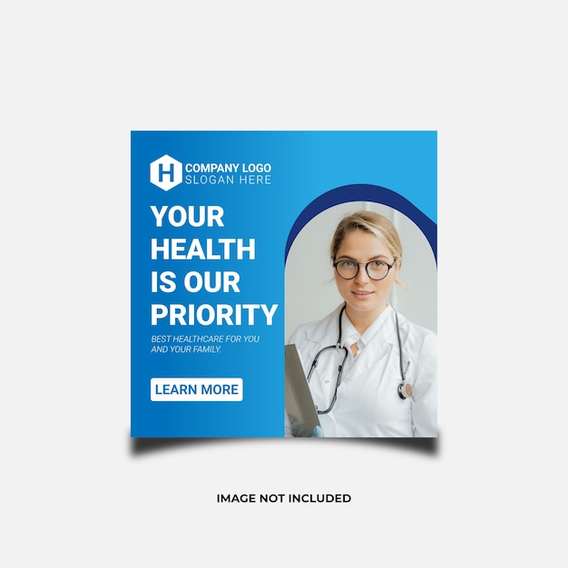 Vector medical social media post. instagram post template