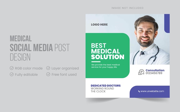 Vector medical social media post or promotional web banner design template premium vector premium vector