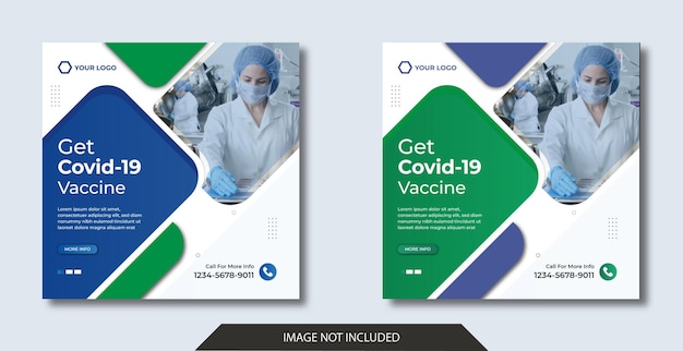 医療ソーシャルメディア投稿テンプレートデザイン