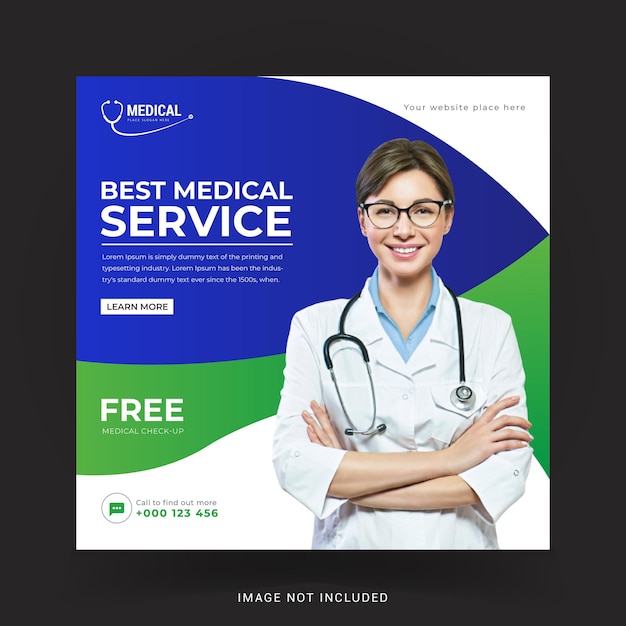 Medical social media post template design