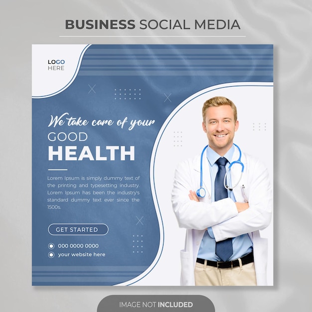 Medical social media post template for promoting business