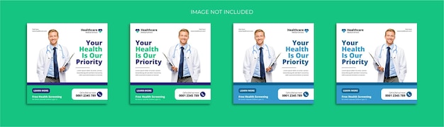 Vector medical social media post template