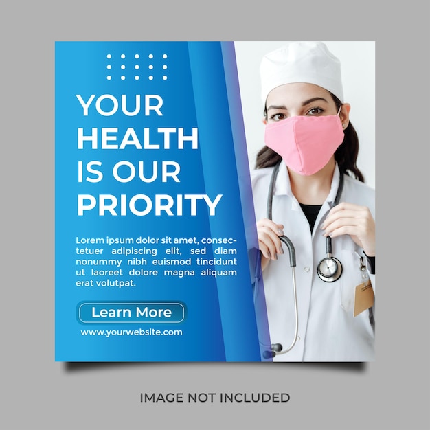 Vector medical social media post template