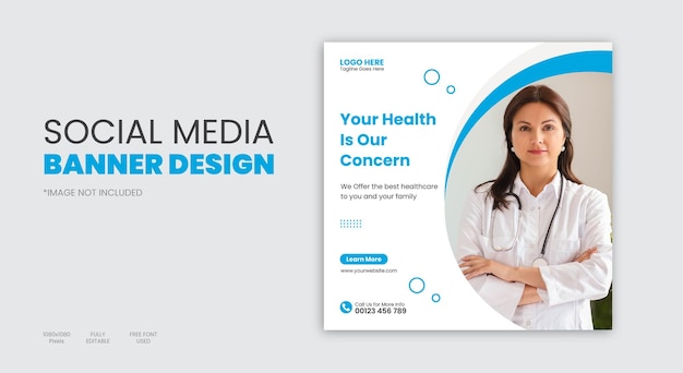 Vector medical social media post template