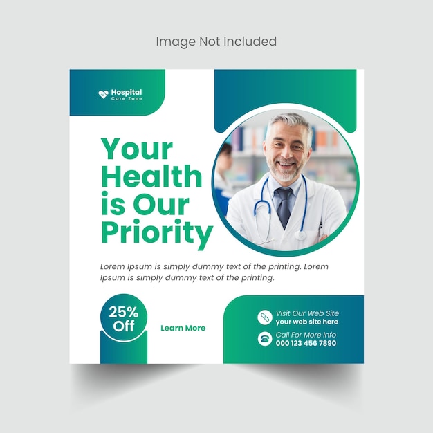 Medical social media post and web banner design template Premium Vector