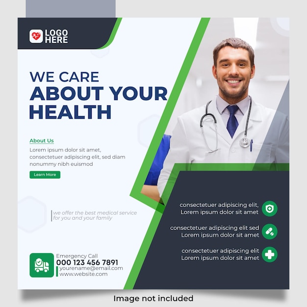 Medical Social Media Template Premium Vector