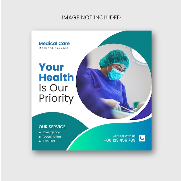 Vector medical social media template