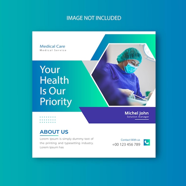 Vector medical social media template