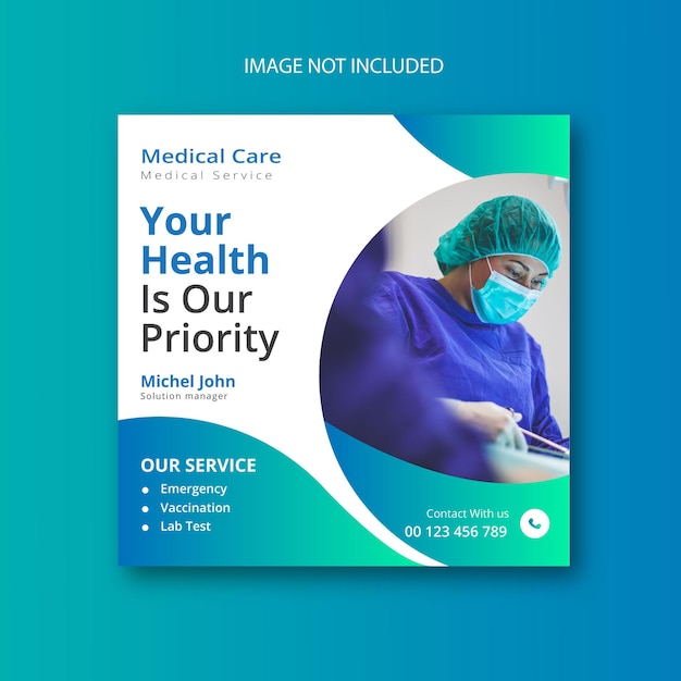 Vector medical social media template