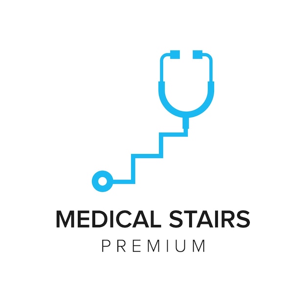 Medical stairs logo icon vector template