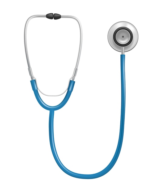Vector medical stethoscope. tools for doctor healthcare concept realistic picture decent vector stethoscope picture. medical stethoscope, medicine tool instrument illustration