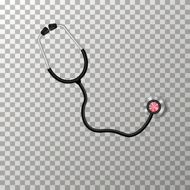 Vector medical stethoscope on the transparent background