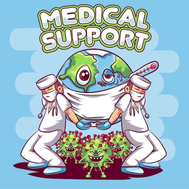 Vettore sostegno medico al mondo