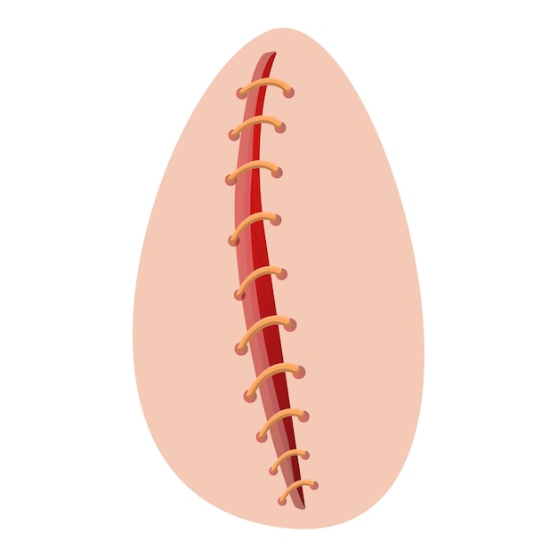 백색 배경에 고립 된 웹 디자인을위한 의료 suture 터 아이콘의 만화