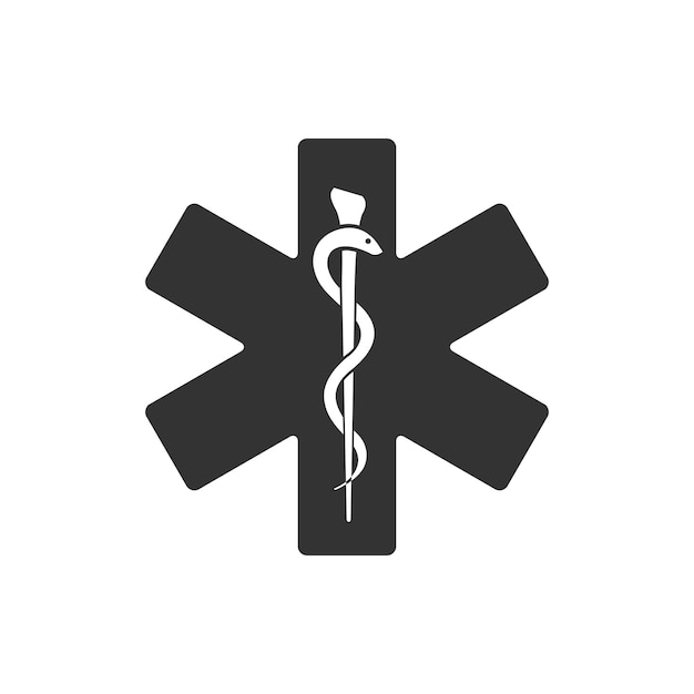 Vector medical symbol icon in black and white