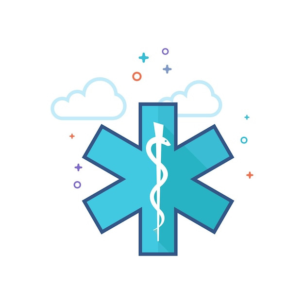 Vector medical symbol icon flat color style vector illustration