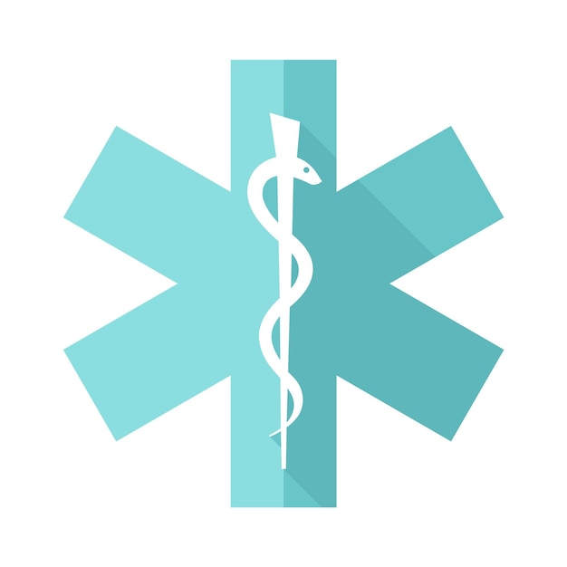 Medical symbol icon in flat color style