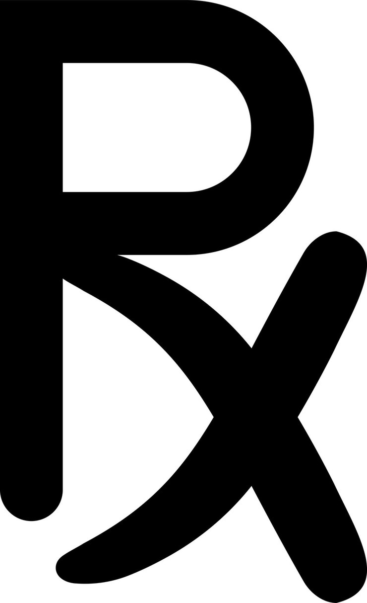 Vector medical symbol rx prescription signage physician doctor required medication prescription