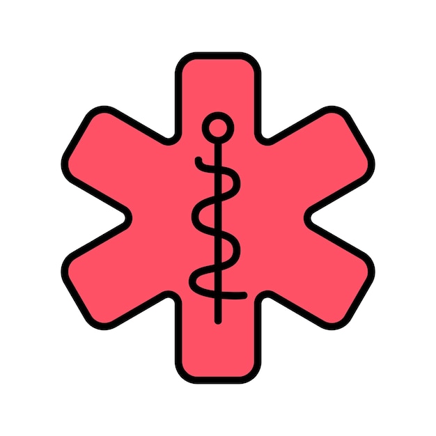 Vector medical symbol set icon caduceus emergency sign healthcare star of life medicine first aid medical services ambulance