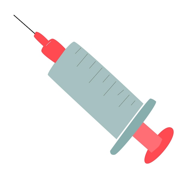 Vector medical syringe in cartoon style