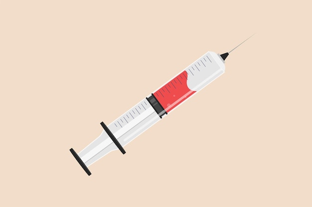 Medical syringe Medical equipment concept Colored flat graphic vector illustration isolated