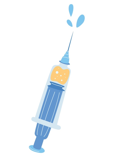 Medical syringe. The syringes are filled with vaccine, medicine. Injection for health and beauty.
