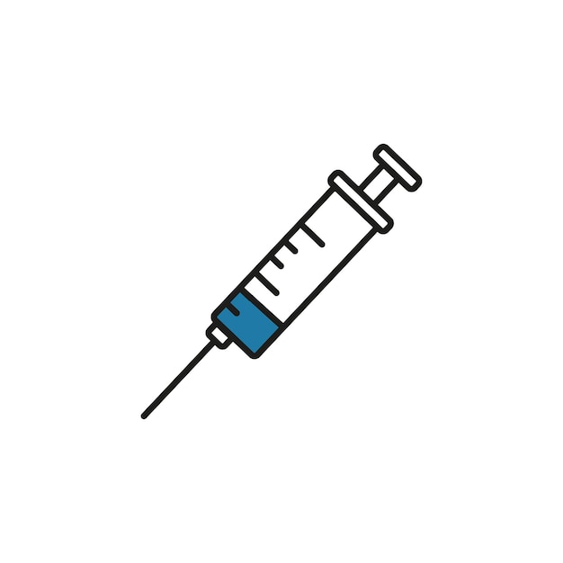 医療注射器ベクトル イラスト注射器薬と筋肉内注射用の針