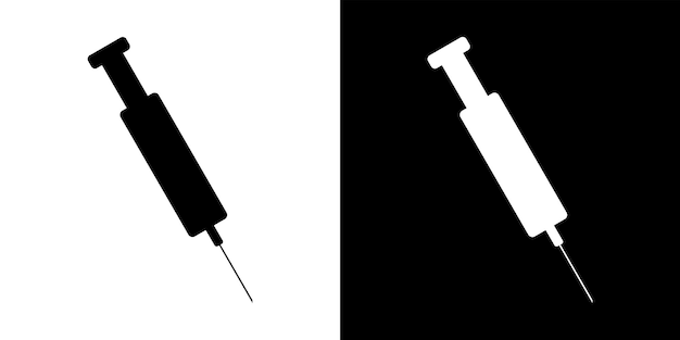 벡터 의료 주사기 백신 및 주사기 아이콘 주입 벡터 일러스트 레이 션