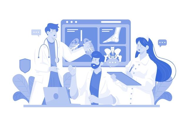 Medical Team Discussion Illustration concept on white background