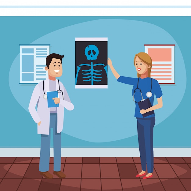 medical teamwork at doctors office