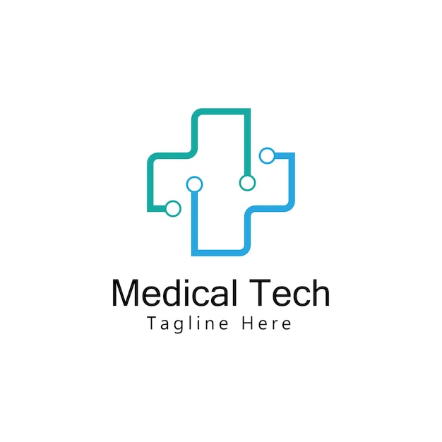 Medical Tech Logo Template Design Vector. Icon. Symbol. Emblem