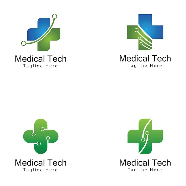 Vettore di progettazione del modello di logo di tecnologia medica. icona. simbolo. emblema