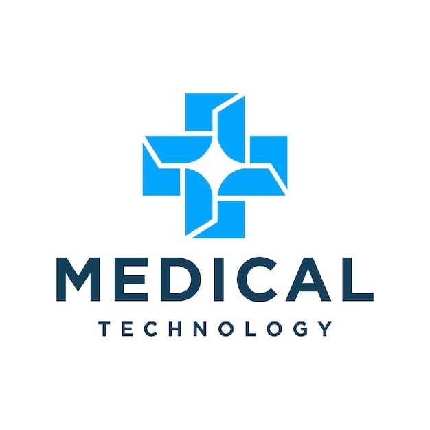 Vettore design del logo della tecnologia medica