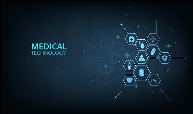 Vettore concetto di rete di tecnologia medica