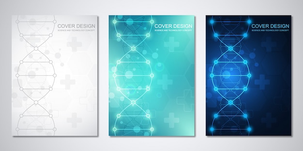 Vector medical templates for cover with abstract hexagons pattern. concepts and ideas for medical, healthcare technology, innovation medicine, science.