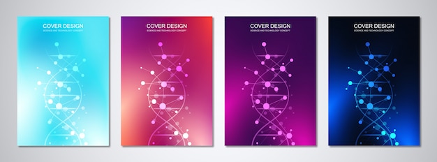 Vector medical templates for cover with abstract hexagons pattern. concepts and ideas for medical, healthcare technology, innovation medicine, science.