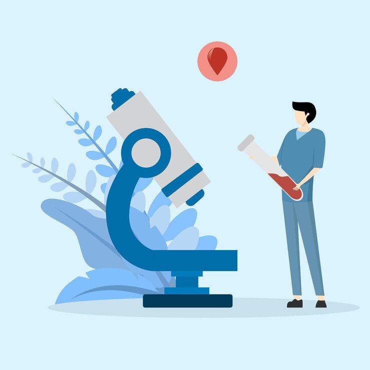 Vector medical test illustration concept. health care and medicine concept. laboratory doctor or chemist