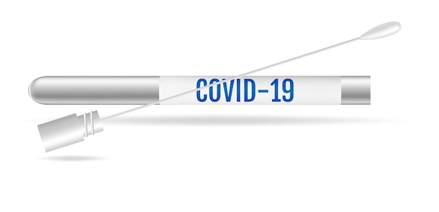 medical test and protection against coronavirus covid19 transport swab vector