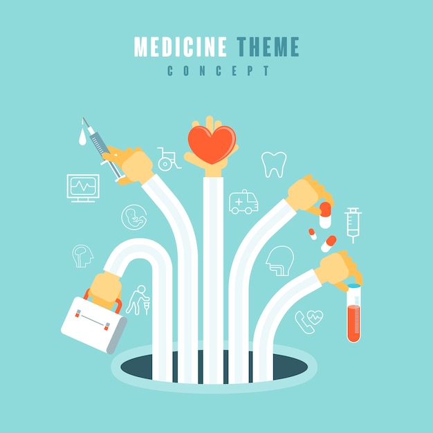 Medical theme concept in   style