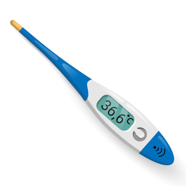 Medical thermometer Isolated on white backgraund Electronic thermometer for measuring body temperature Vector illustration for medical design