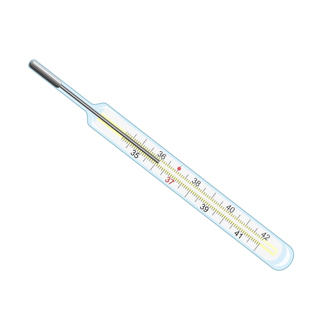 Medical thermometer on white background