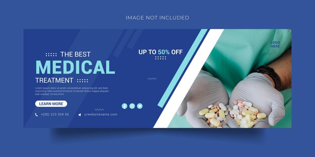 Vector medical treatment health care facebook cover and social media template