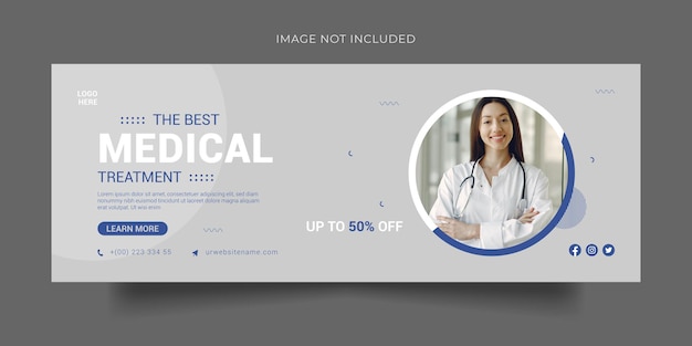 Vector medical treatment health care facebook cover and social media template